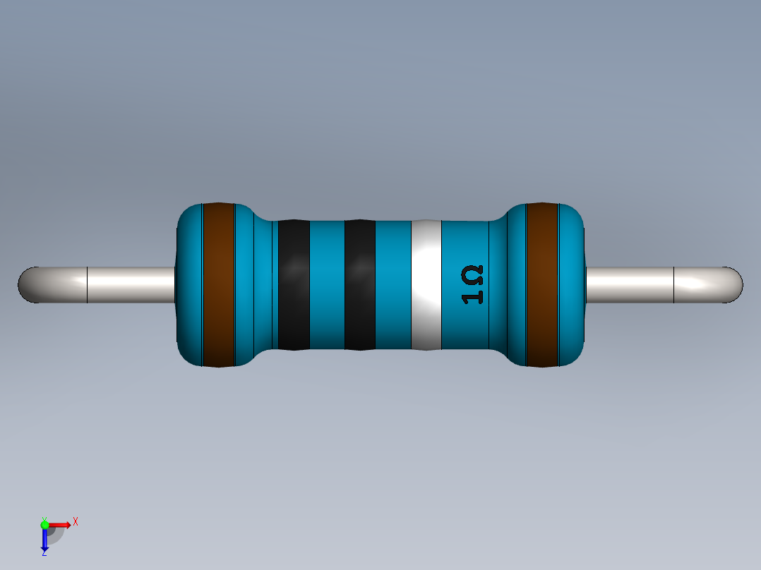 电容器 二极管 电阻器-Resistor 1 Ohm Blue主视图
