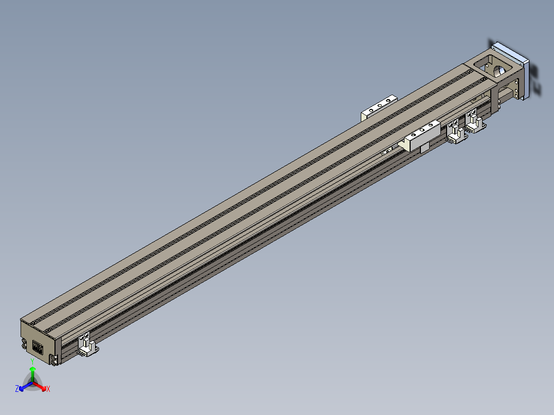 TPA-KNR-60E-1205C-L650A1-M-BJ57-N3线性模块铝制底座正等轴测图