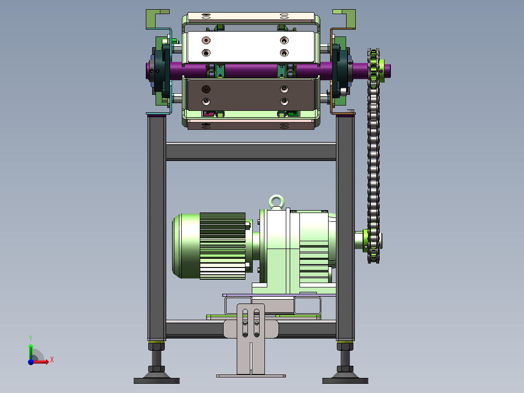 输送线-板链线sw20可编辑前视图