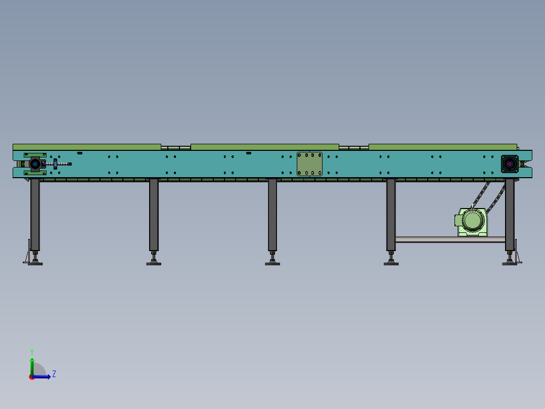输送线-板链线sw20可编辑左视图
