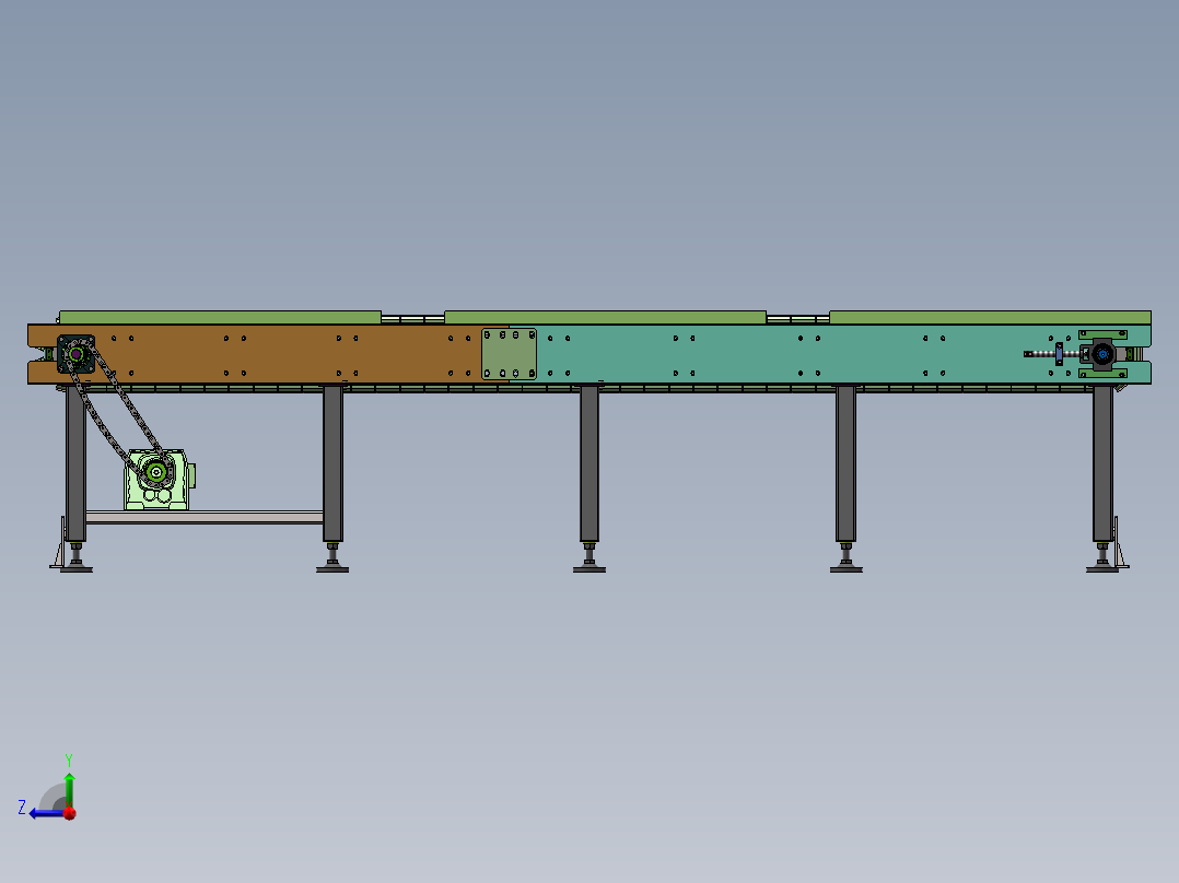 输送线-板链线sw20可编辑右视图
