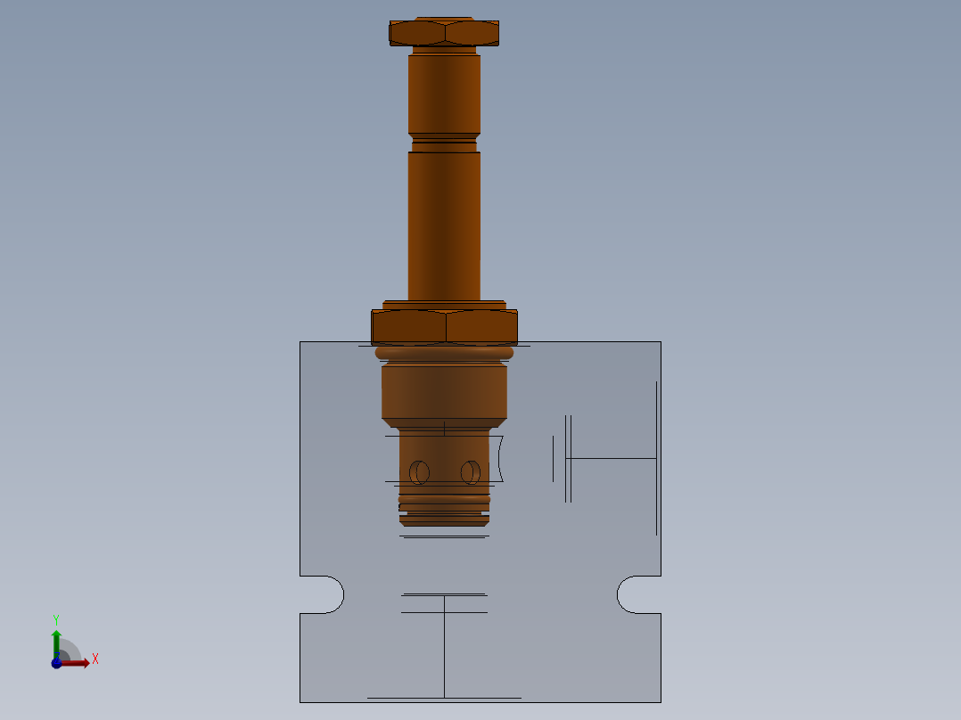 插装阀腔前视图