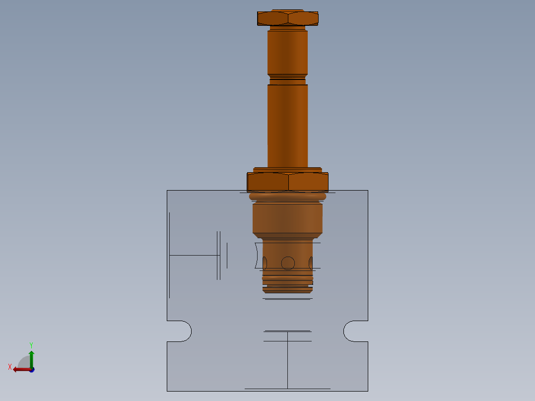 插装阀腔后视图