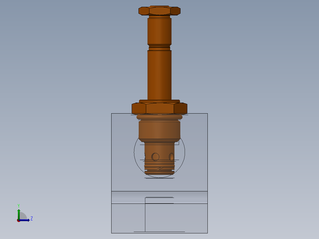 插装阀腔左视图