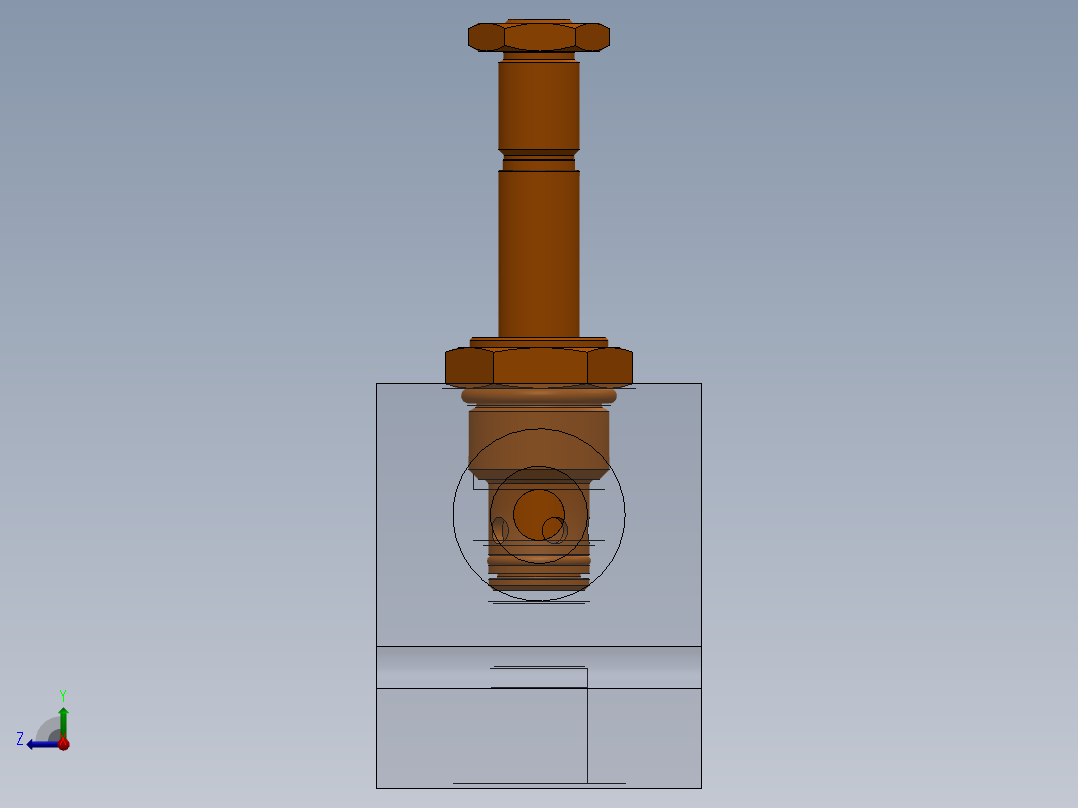 插装阀腔右视图