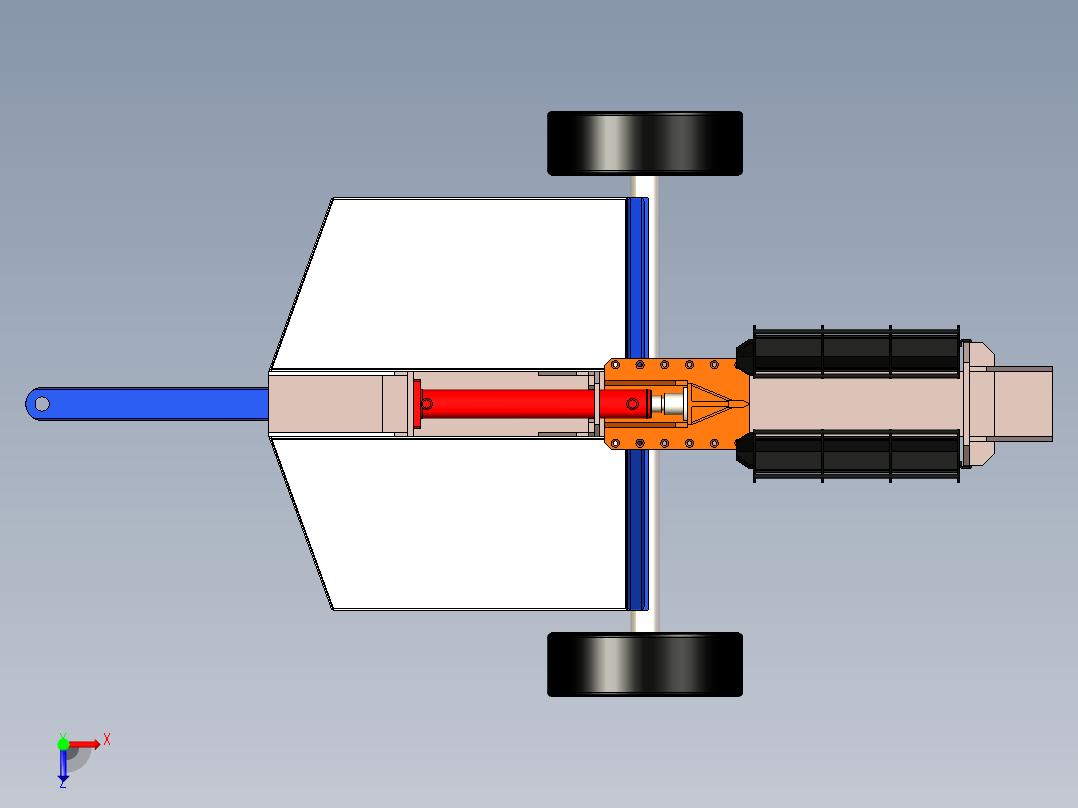 B2004522-液压木材劈裂机俯视图