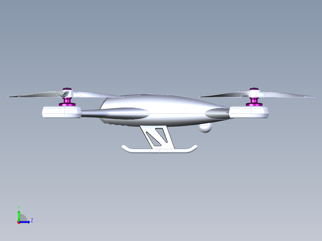 A2004775-四轴飞行器无人机左视图