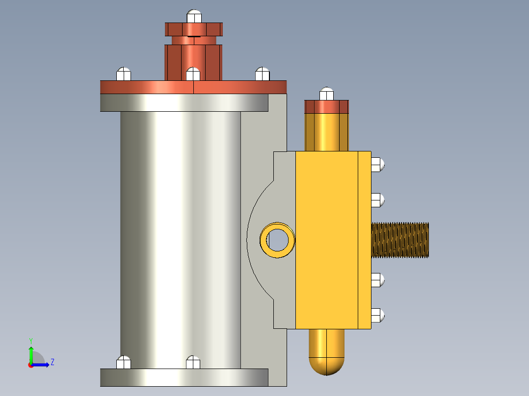 蒸汽机1-cylinder-balanced-beam-steam-模型格式为 stp creo左视图