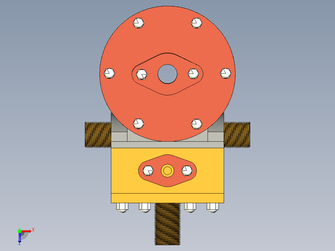 蒸汽机1-cylinder-balanced-beam-steam-模型格式为 stp creo俯视图