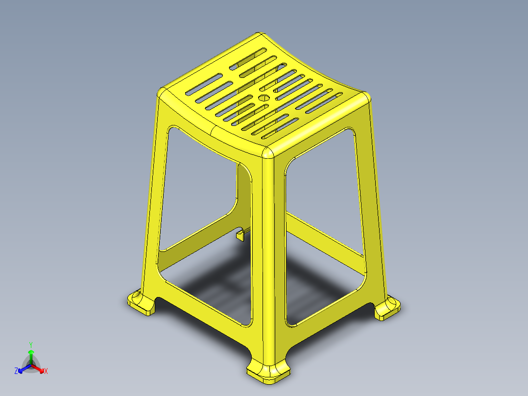 塑料凳子正等轴测图