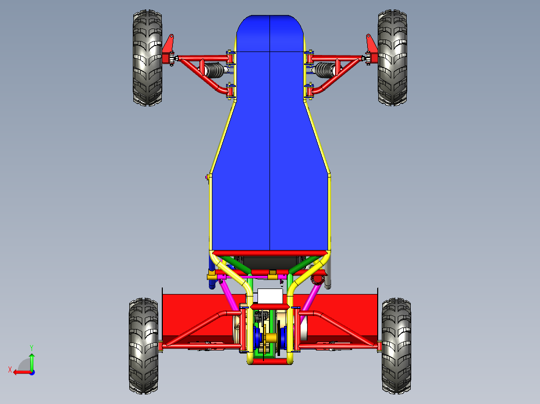 250CC完整卡丁车后视图