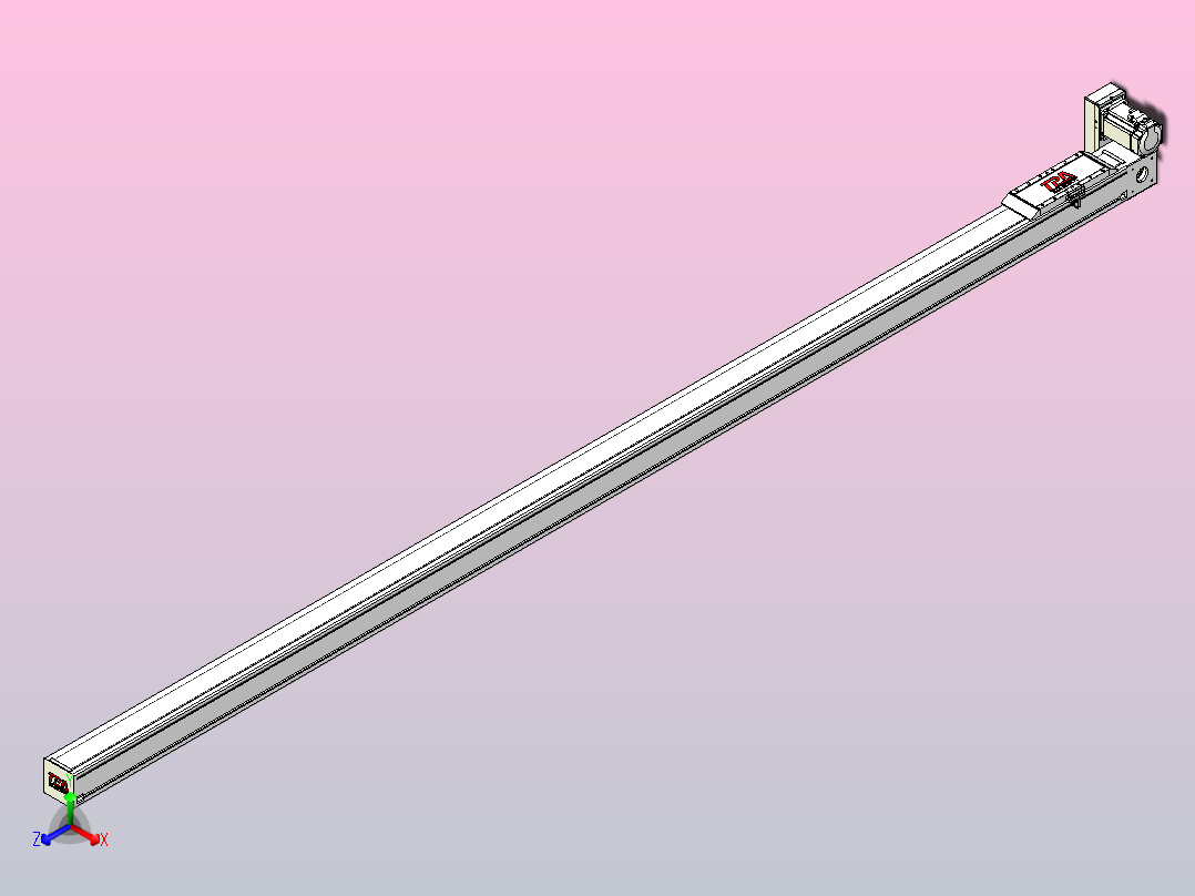 伺服电机集成皮带传动直线执行器TPA-OCB-100-192-L3050-RU-P75-N3正等轴测图
