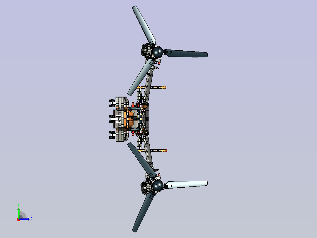 LEGO 42113鱼鹰直升机拼装模型3D图纸 STP格式左视图