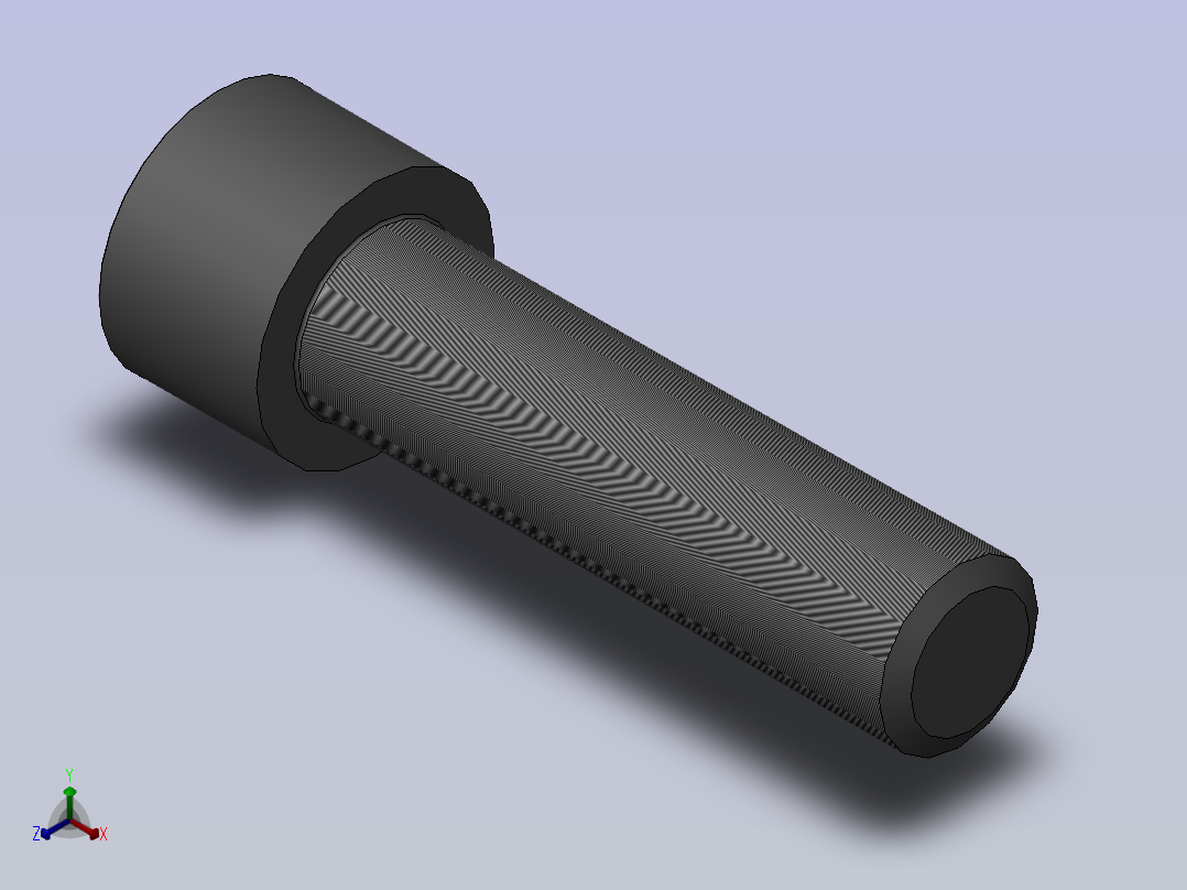 1GB／T70．1-2000内六角圆柱头螺钉M12×45正等轴测图