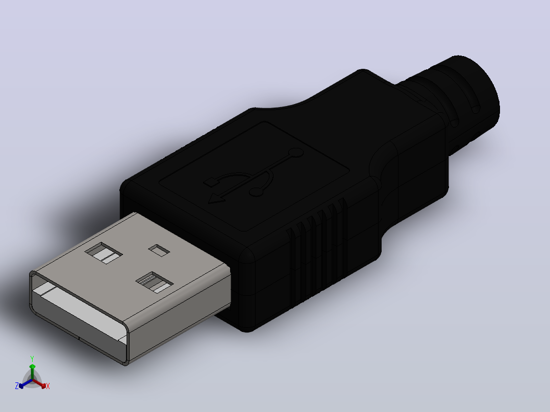 usb公接头12正等轴测图