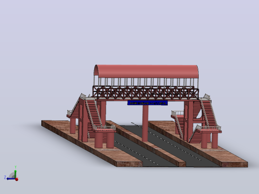 人行天桥3D数模图纸 Solidworks设计
