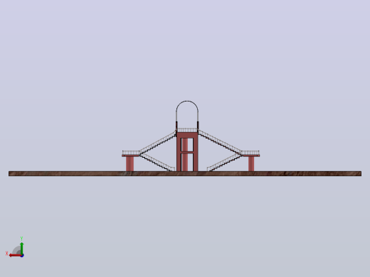 人行天桥3D数模图纸 Solidworks设计后视缩略图