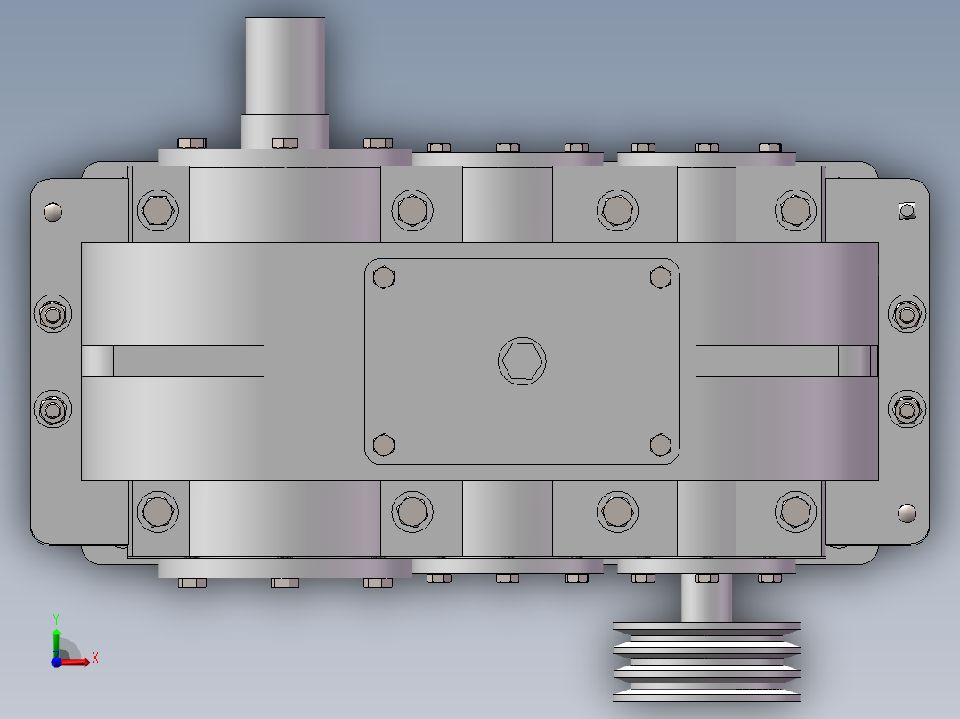 二级减速器含三维模型二维CAD图课程sw2014可编辑前视图
