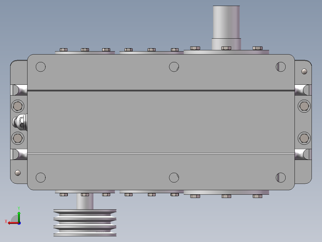 二级减速器含三维模型二维CAD图课程sw2014可编辑后视图