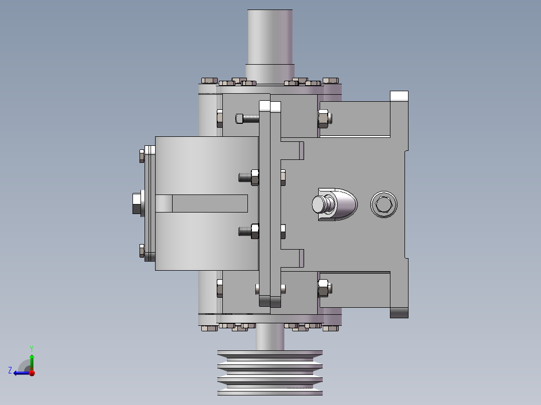 二级减速器含三维模型二维CAD图课程sw2014可编辑右视图