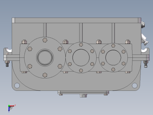 二级减速器含三维模型二维CAD图课程sw2014可编辑俯视缩略图