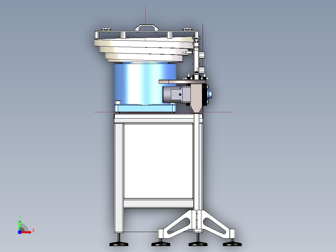 铝罐给料机3D图纸 H821 非标自动化设备3D图纸3D模型前视图