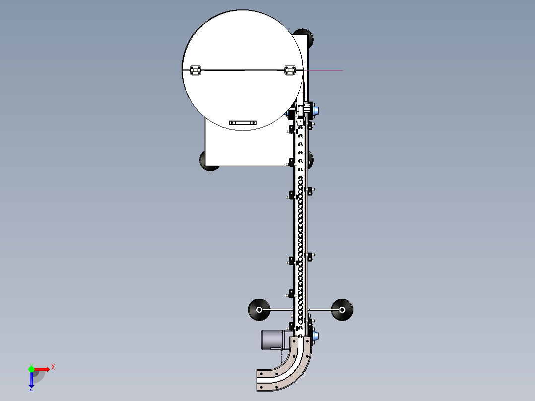 铝罐给料机3D图纸 H821 非标自动化设备3D图纸3D模型俯视图