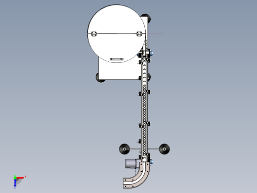 铝罐给料机3D图纸 H821 非标自动化设备3D图纸3D模型俯视缩略图