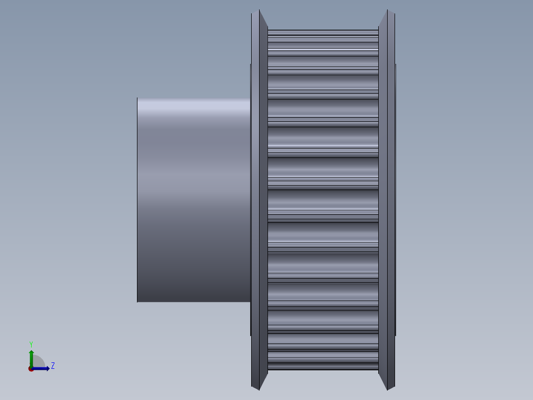 3M同步轮3D模型左视图