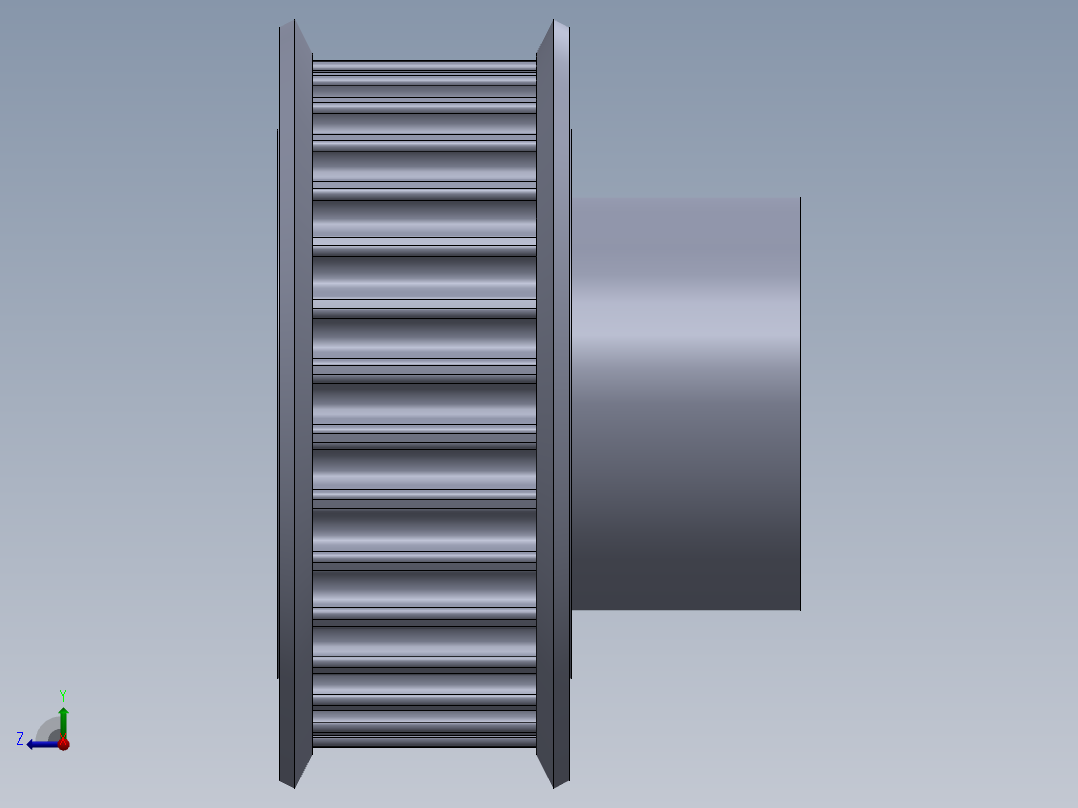 3M同步轮3D模型右视图