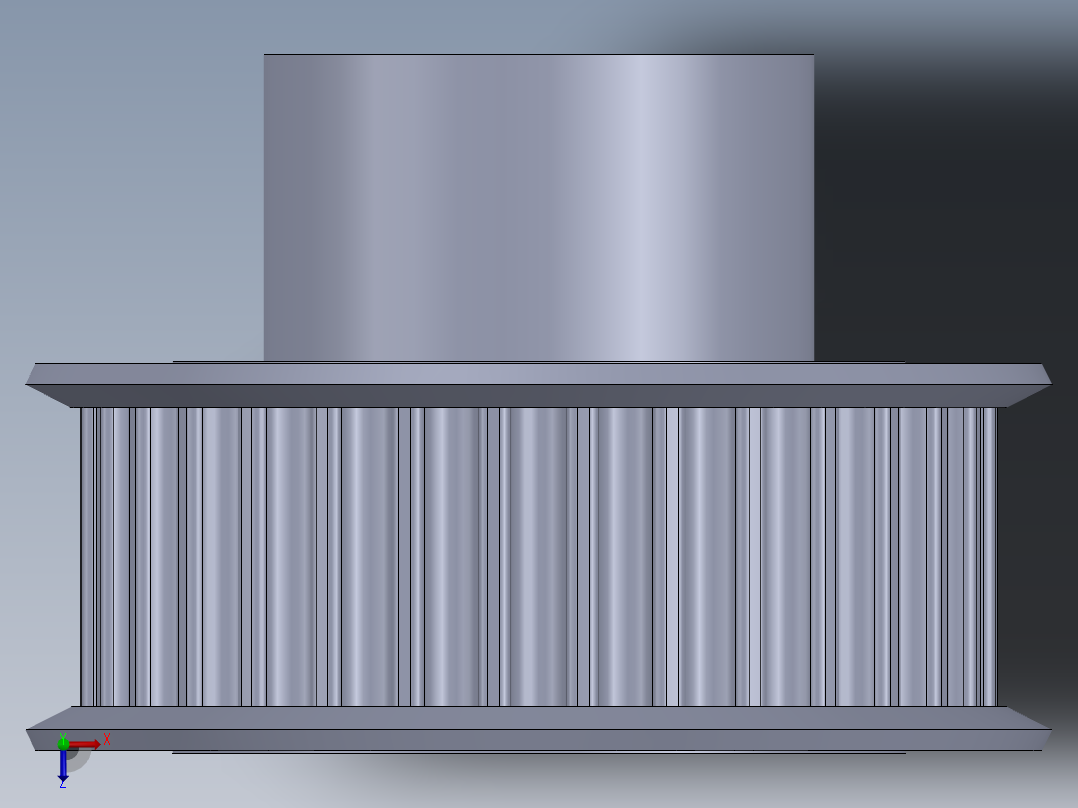 3M同步轮3D模型俯视图