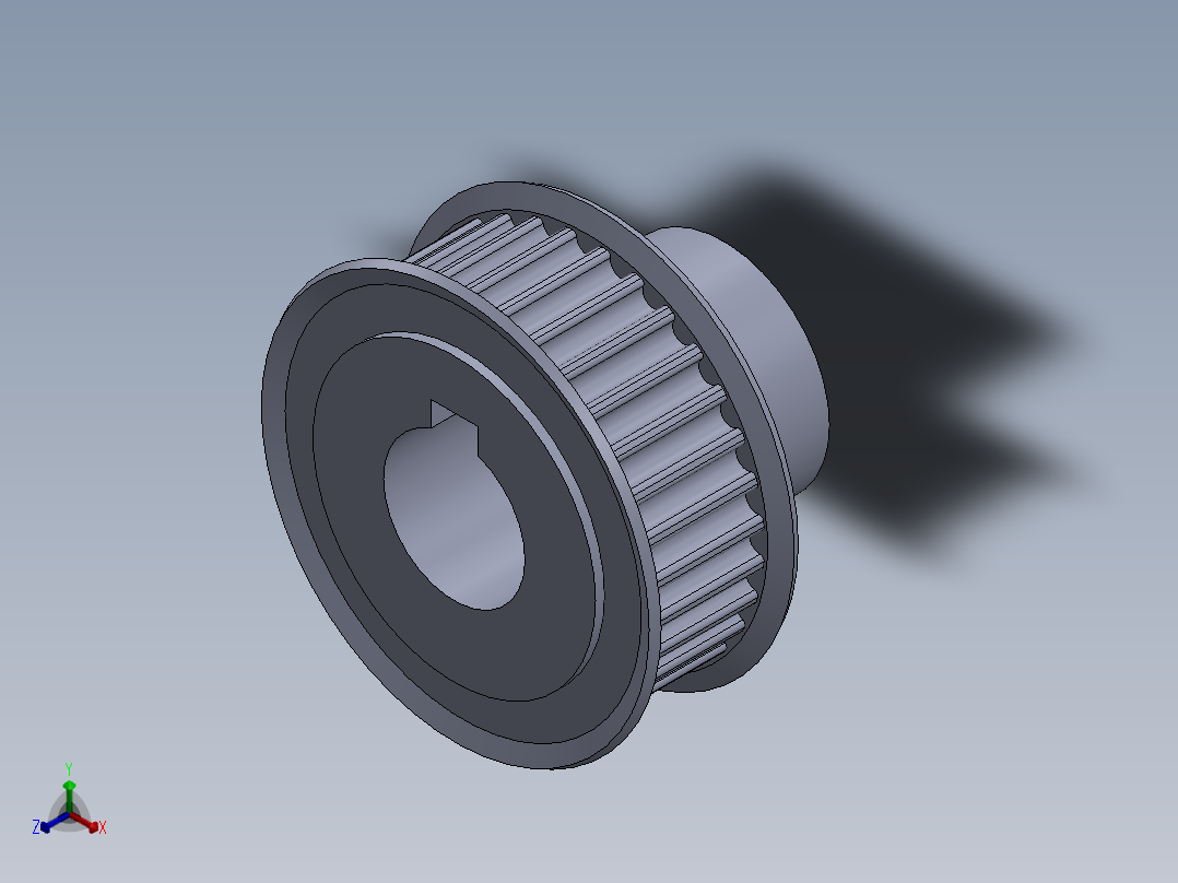 3M同步轮3D模型正等轴测图