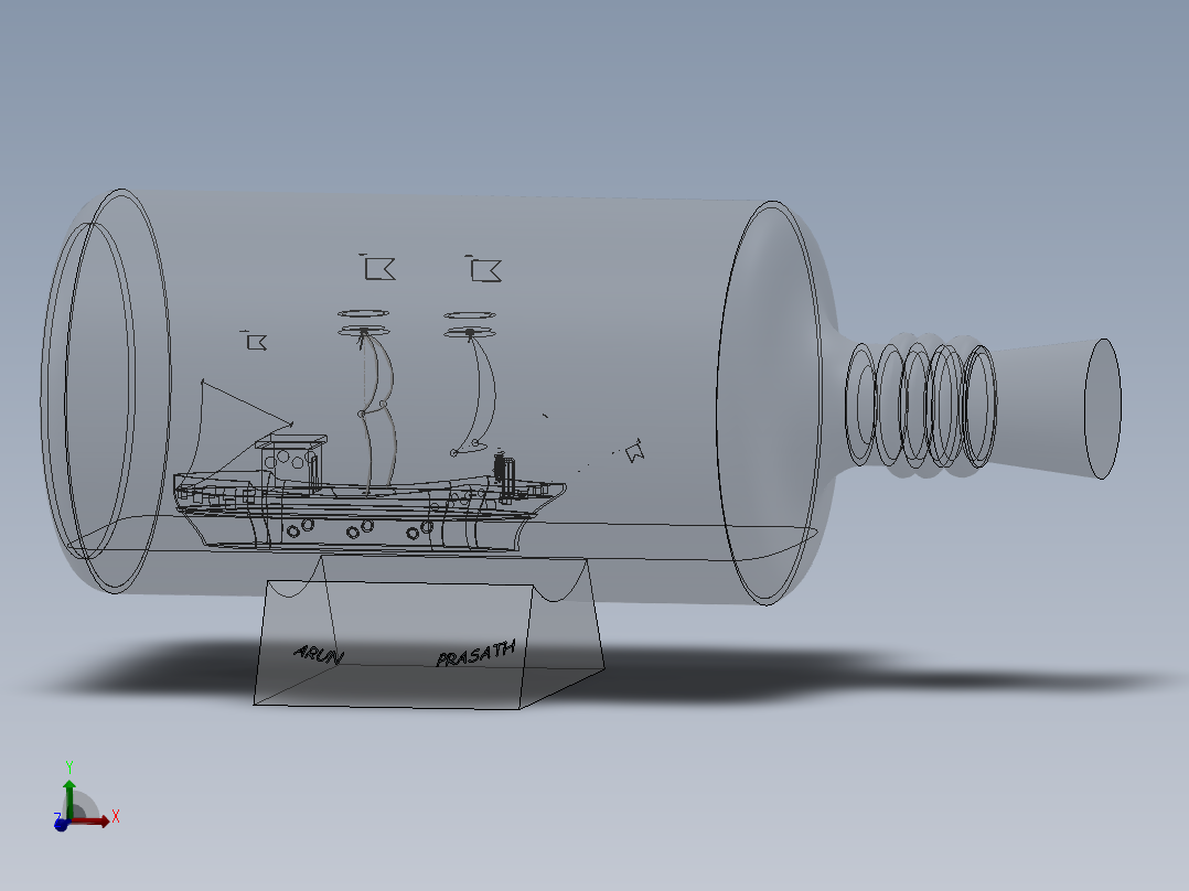 漂流瓶小船摆件SW2010