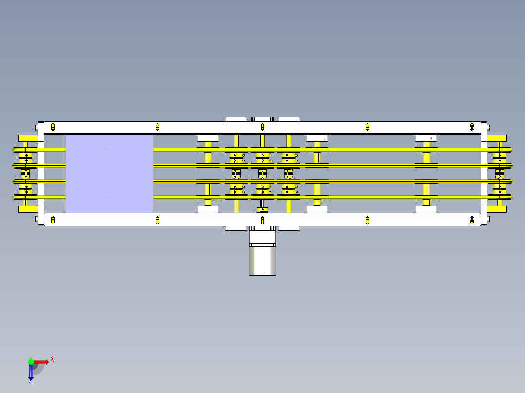 玻璃皮带机俯视图