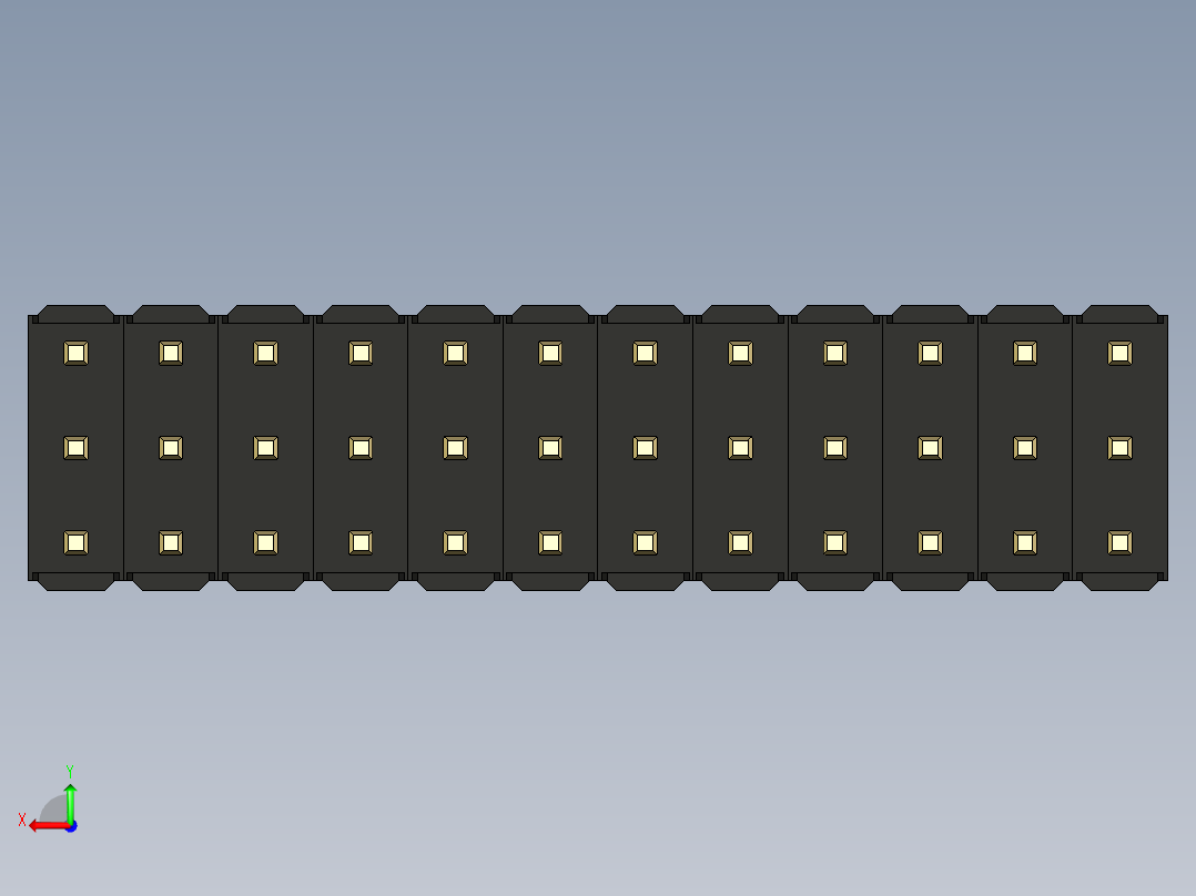 彩色公头100mil（2.54mm）系列-DS1021_black_3x12p_100mil_Type1_rev1.0后视图