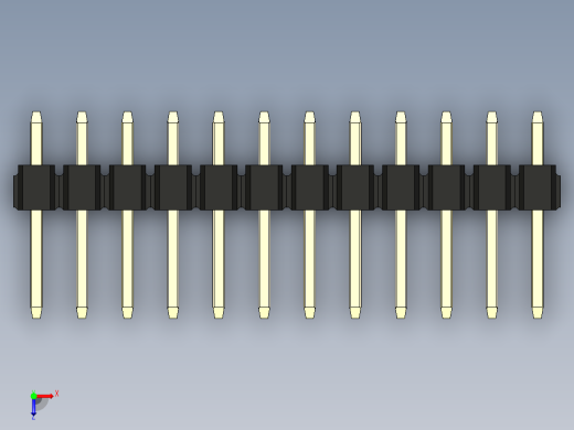 彩色公头100mil（2.54mm）系列-DS1021_black_3x12p_100mil_Type1_rev1.0俯视缩略图