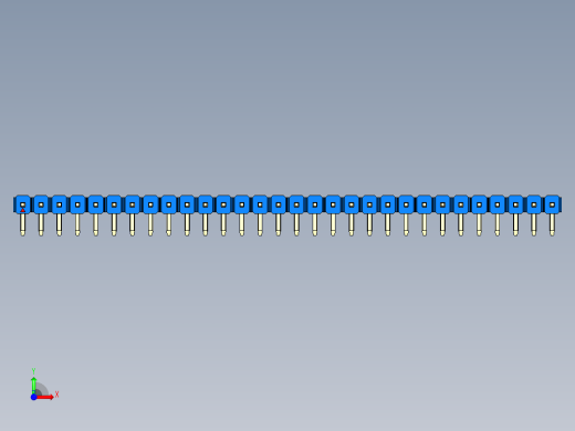 彩色公排针 100mil 2.54mm 系列-DS1022_blue_1x30p_100mil_TypeD_rev1.0前视缩略图