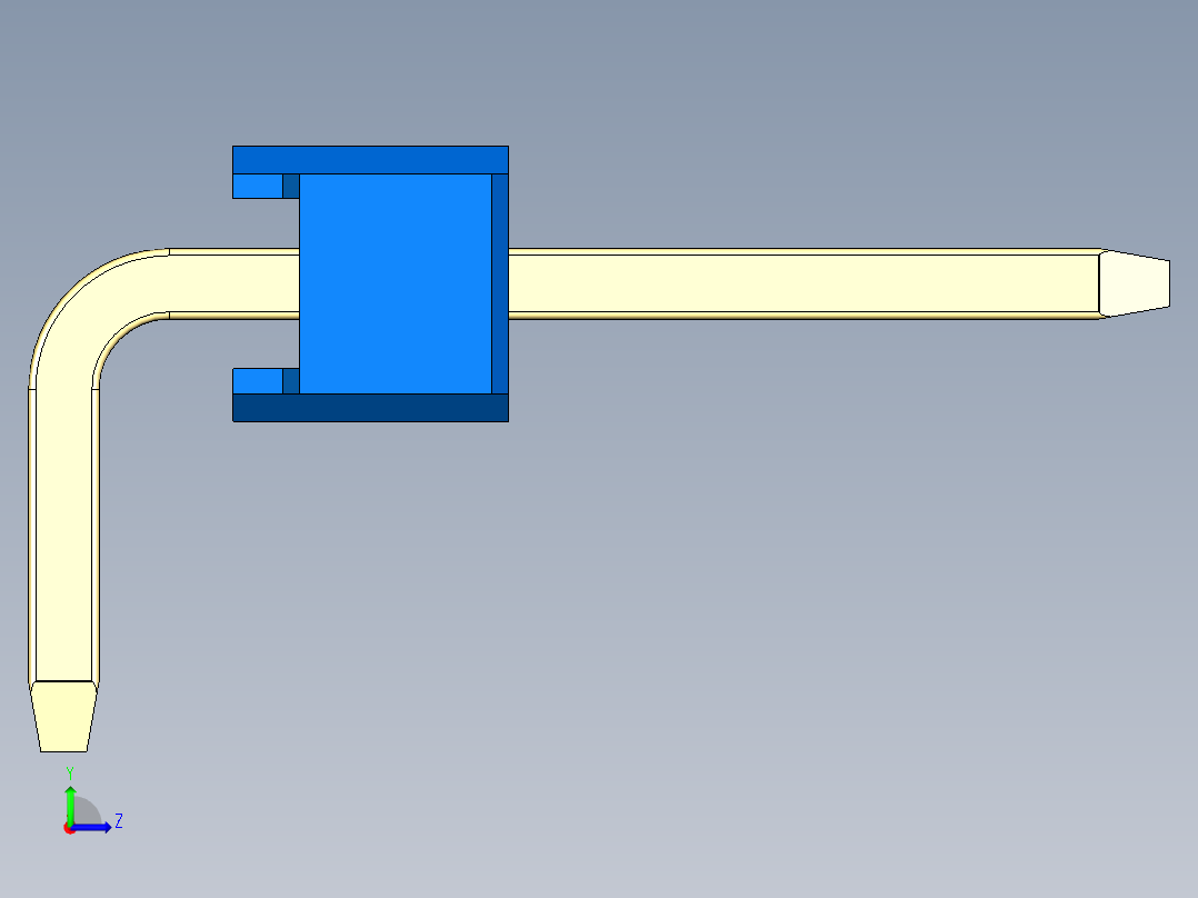 彩色公排针 100mil 2.54mm 系列-DS1022_blue_1x30p_100mil_TypeD_rev1.0左视图