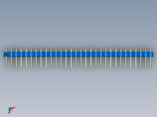 彩色公排针 100mil 2.54mm 系列-DS1022_blue_1x30p_100mil_TypeD_rev1.0俯视缩略图