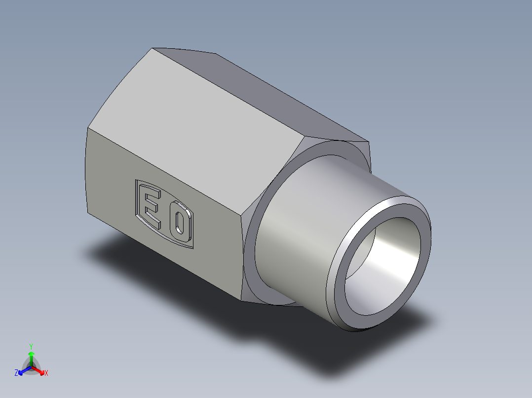 卡套式工业通用硬管接头EO_Swivel_connector_GAI08LM71X正等轴测图