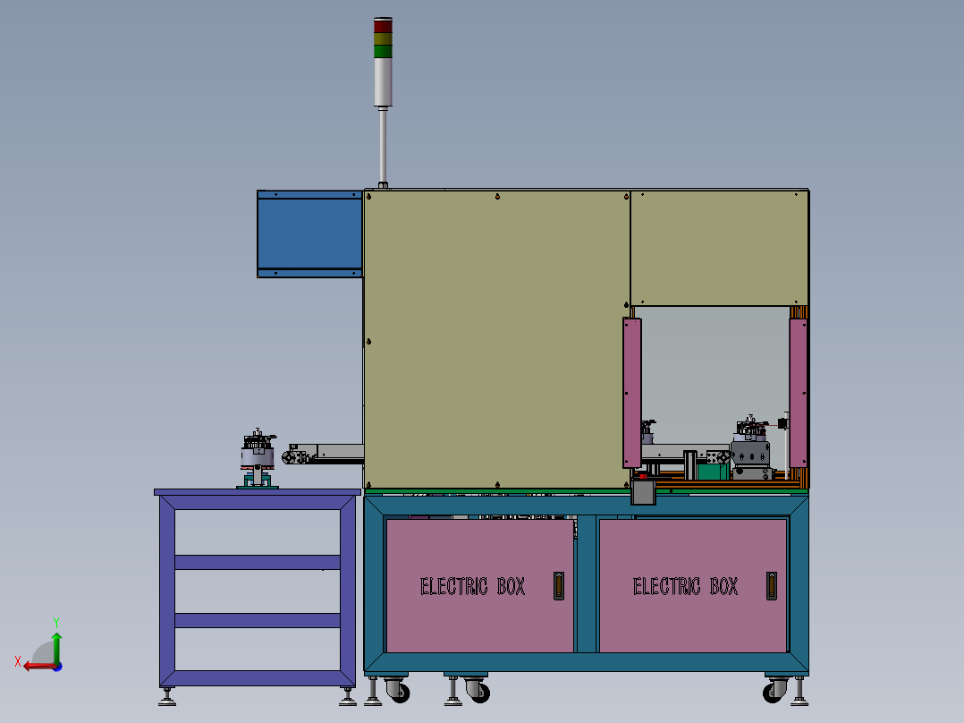 马达转子铜线剪切、铆合设备后视图