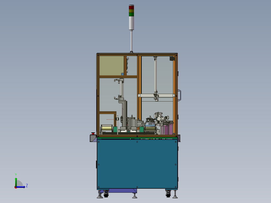马达转子铜线剪切、铆合设备左视图