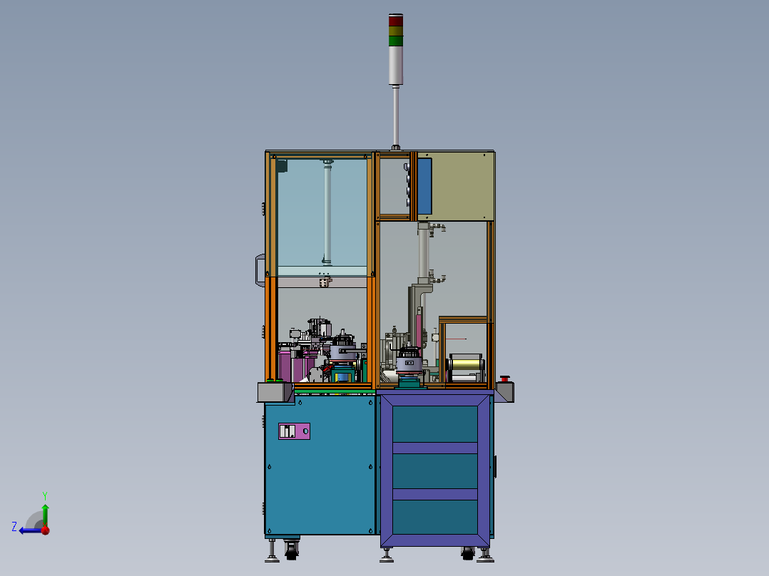 马达转子铜线剪切、铆合设备右视图