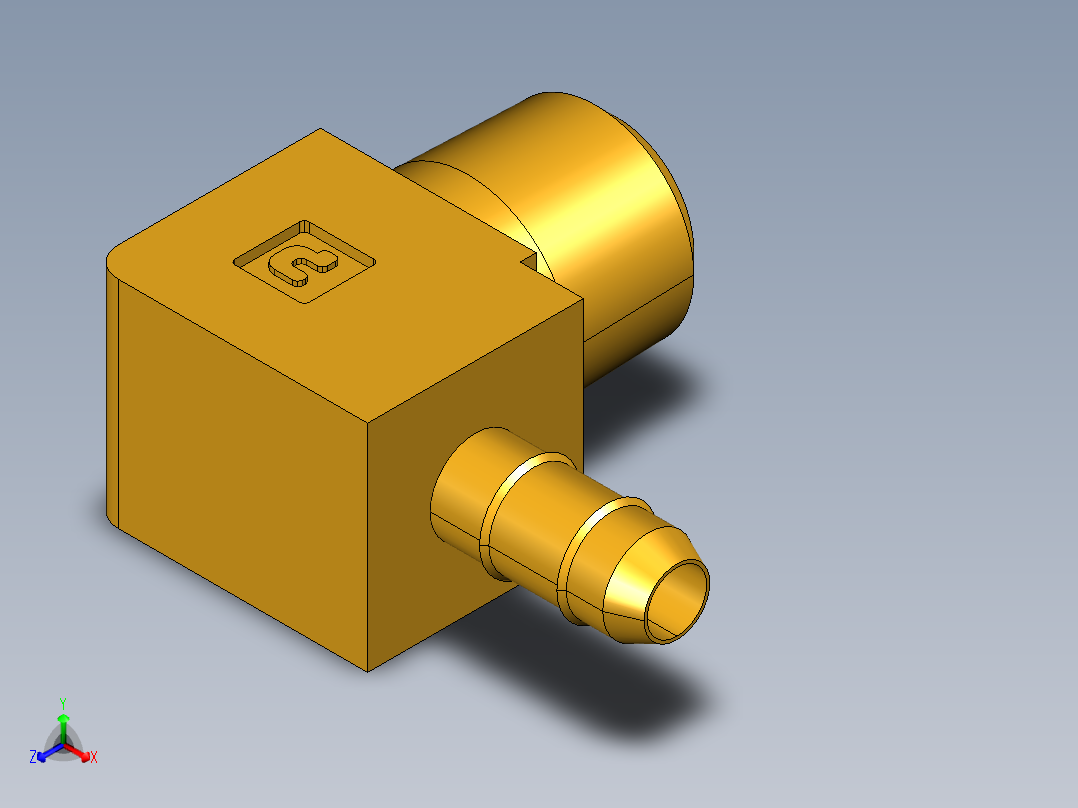 工业通用螺蚊管倒齿式工业硬管接头Male Elbow 229-4-2正等轴测图