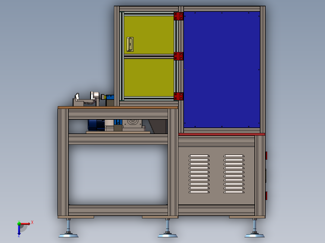 汽车刹车架自动打磨机3D图纸 自动化设备3D图纸设计俯视图