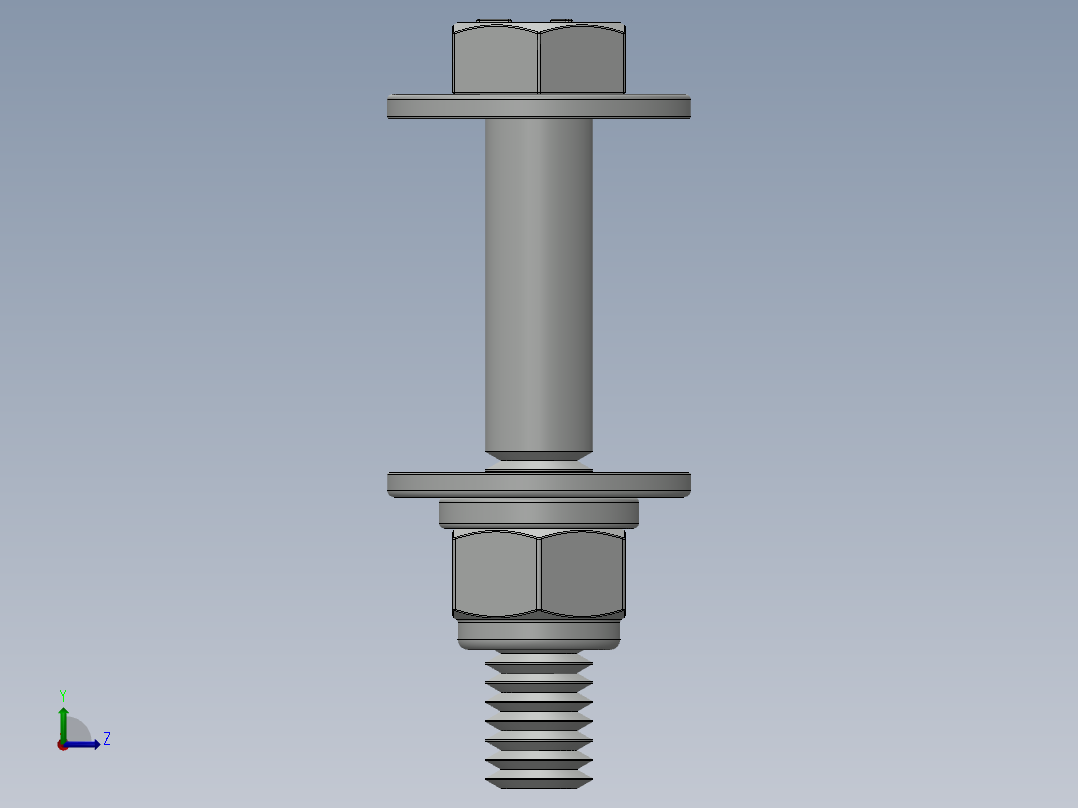 紧固件-0.3125 Bolt Hex左视图