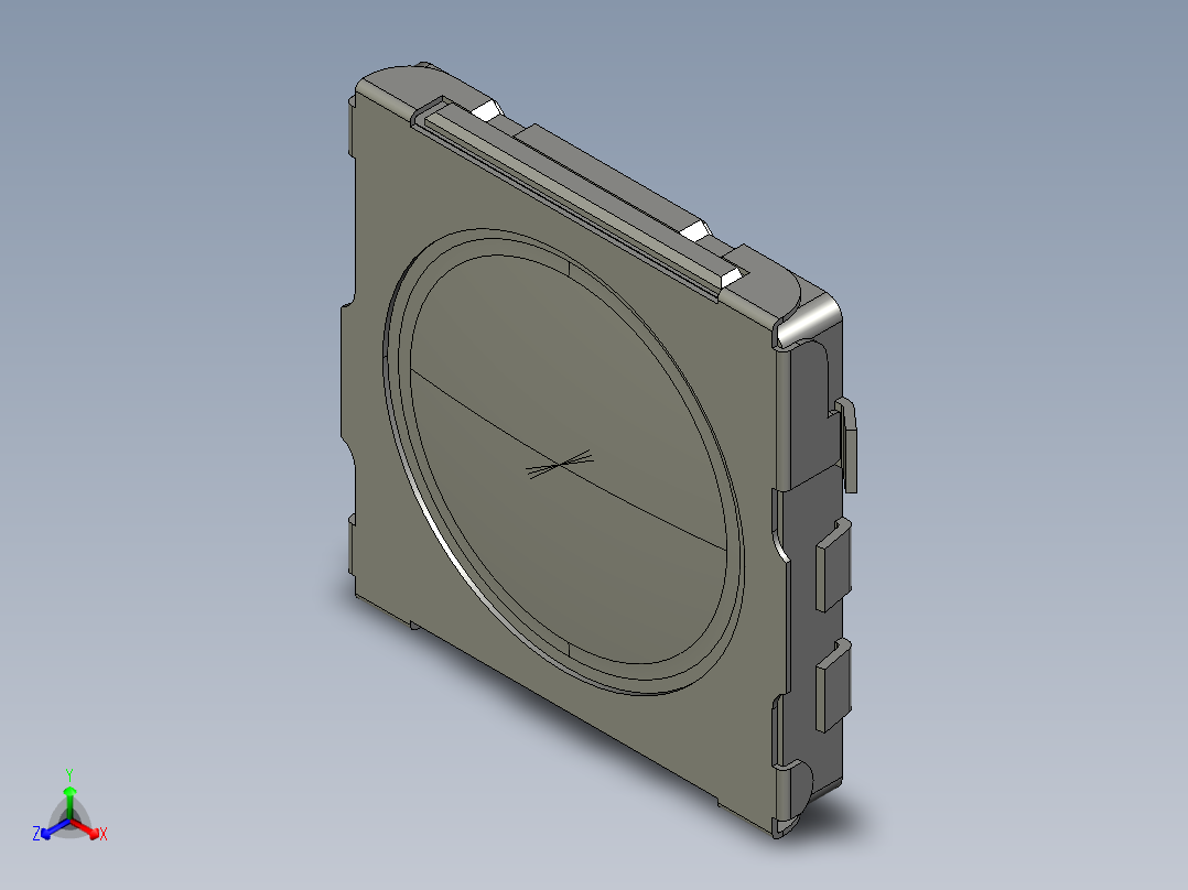 14毫米方形两路SMD轻触开关正等轴测图