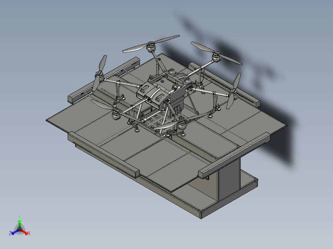 无人机停机坪自动收放停机坪的无人机无人值守站带自动充电农药补充