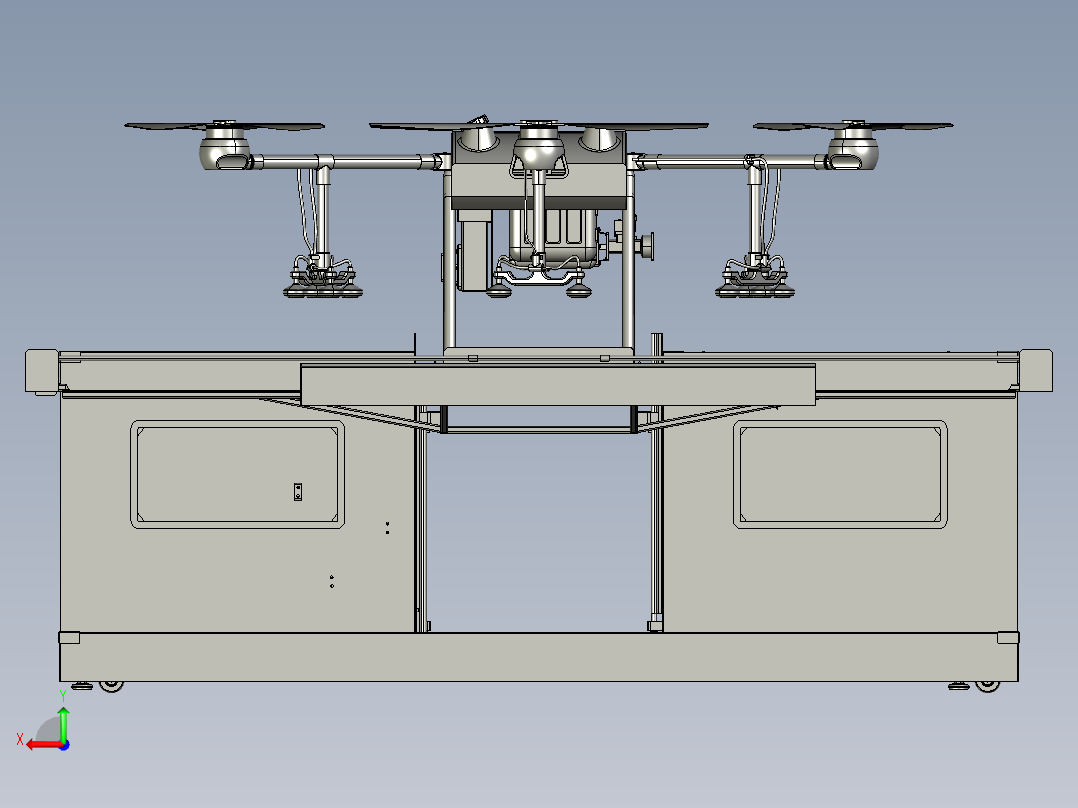 无人机停机坪自动收放停机坪的无人机无人值守站带自动充电农药补充后视图