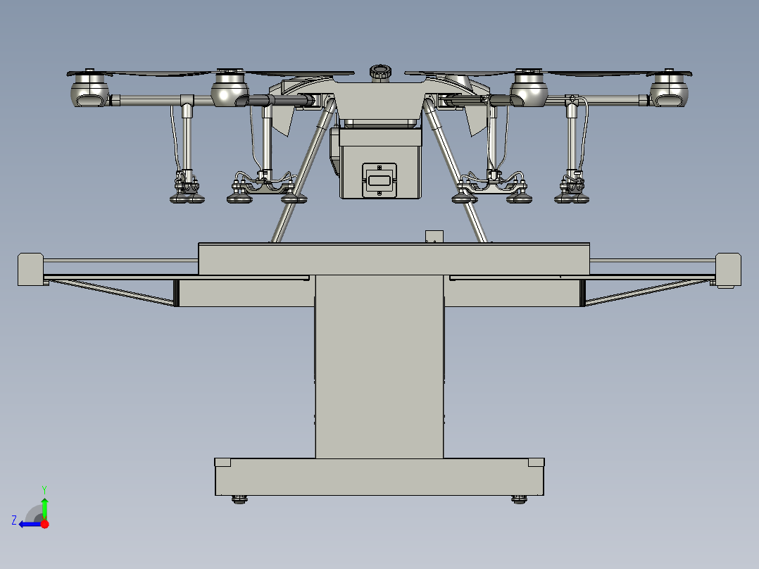 无人机停机坪自动收放停机坪的无人机无人值守站带自动充电农药补充右视图